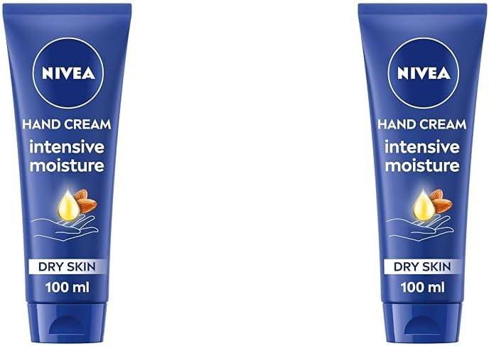 NIVEA Intensive Moisture Hand Cream (100ml), Nourishing Hand Cream with Almond Oil and Shea Butter, Daily Intensive Moisturising Hand Lotion for Dry Hands (Pack of 2)-0