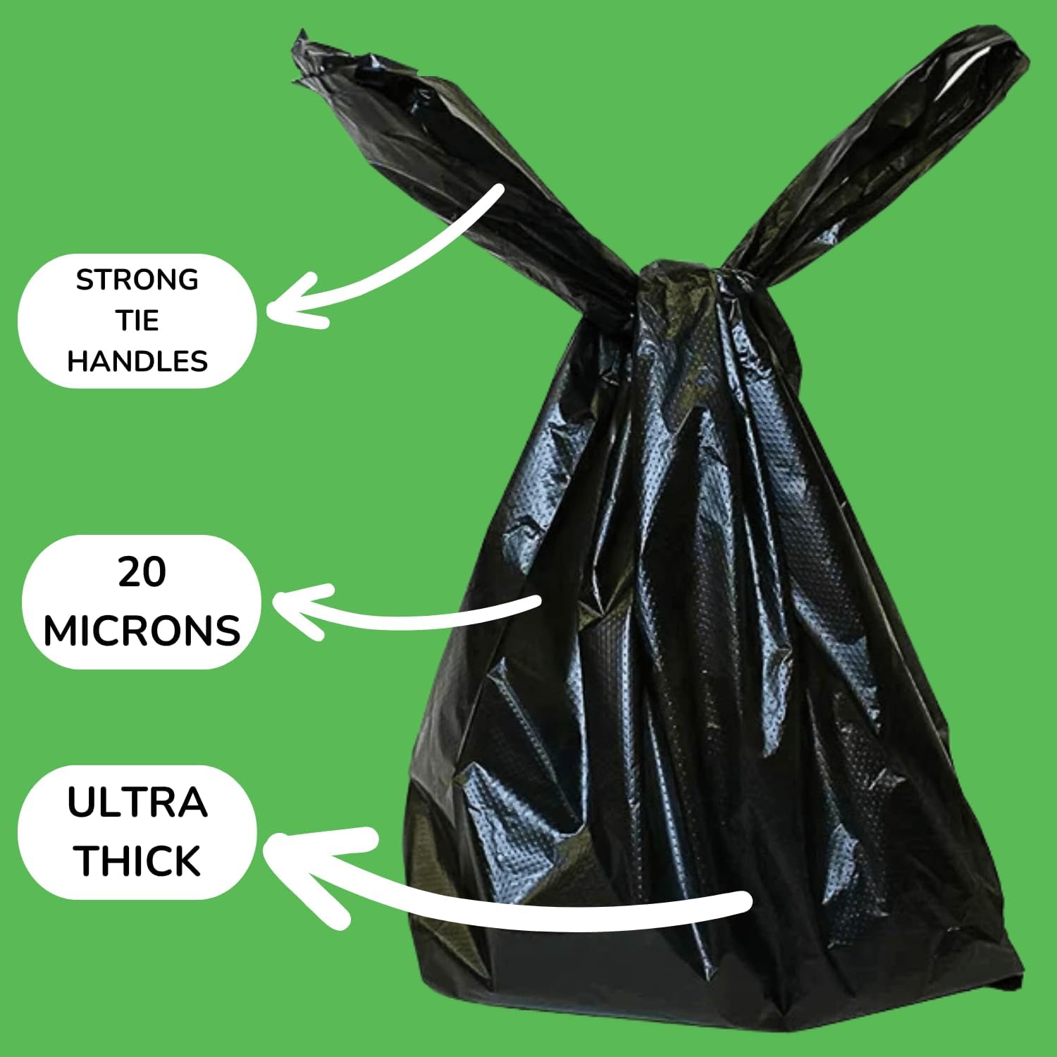 GreenMingle 200 Pack Dog Poo Bags 50% Stronger & 25% Larger Dog Poop Bags with Tie Handles | 100% Leak Proof | Odor Free Pet Waste Disposal Bags | Discreet Opaque Black | Large Poo Bags Dogs-6