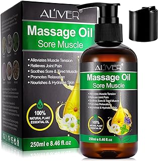 Massage Oils for Massage Therapy 250ML Massage Oil for Muscle Pain Relief, Warming, Relaxing - Sports Massage Oil for Improved Recovery and Deep Tissue Massage