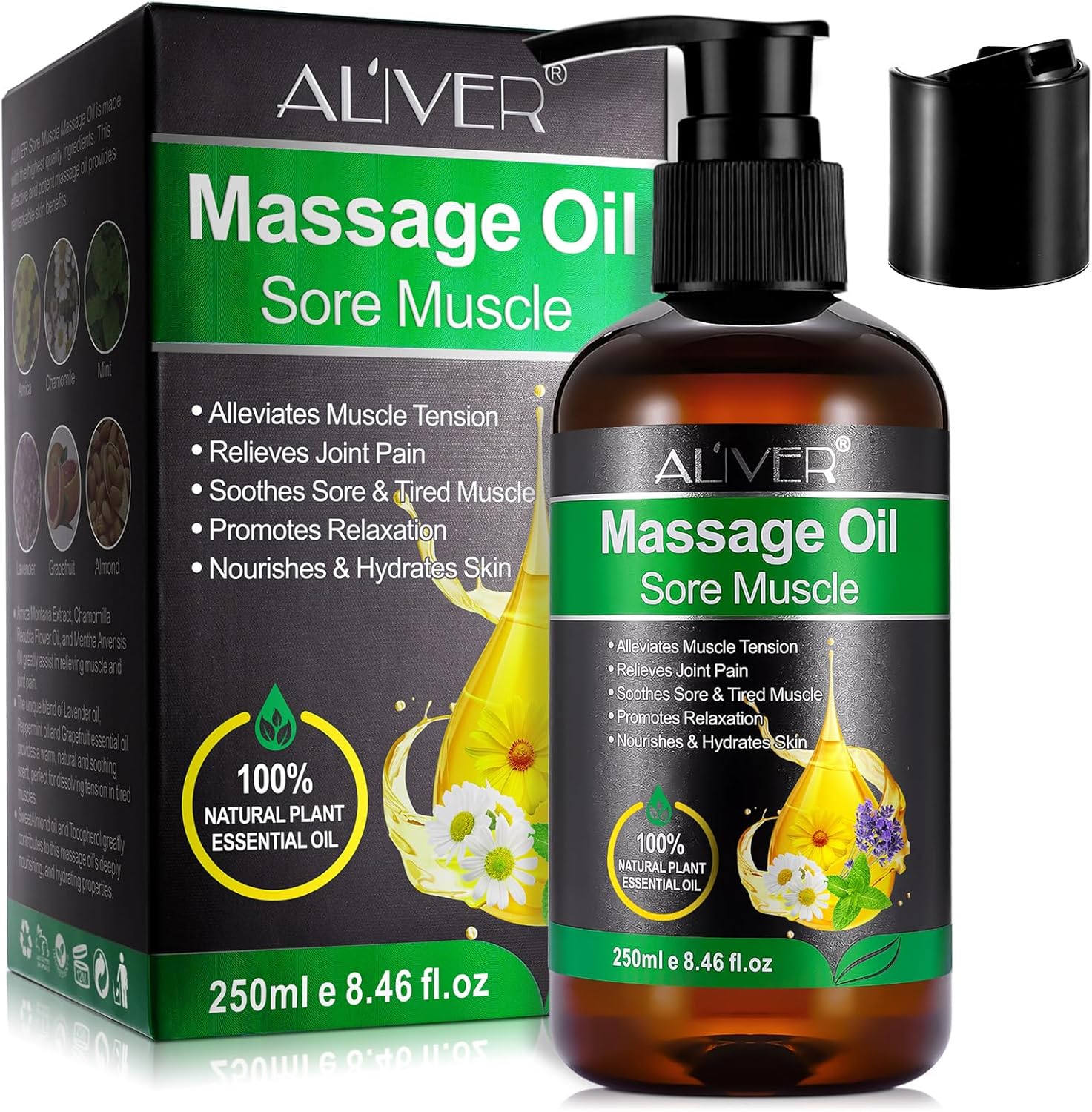 Massage Oils for Massage Therapy 250ML Massage Oil for Muscle Pain Relief, Warming, Relaxing - Sports Massage Oil for Improved Recovery and Deep Tissue Massage-0