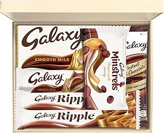 Chocohugs Chocolate Gift Hamper Box | Filled with Galaxy Full Sized Bars Smooth Milk, Minstrels, Hot Chocolate | Letter Box Friendly | Box of Chocolates Gift Hamper | Sweet Treat Box