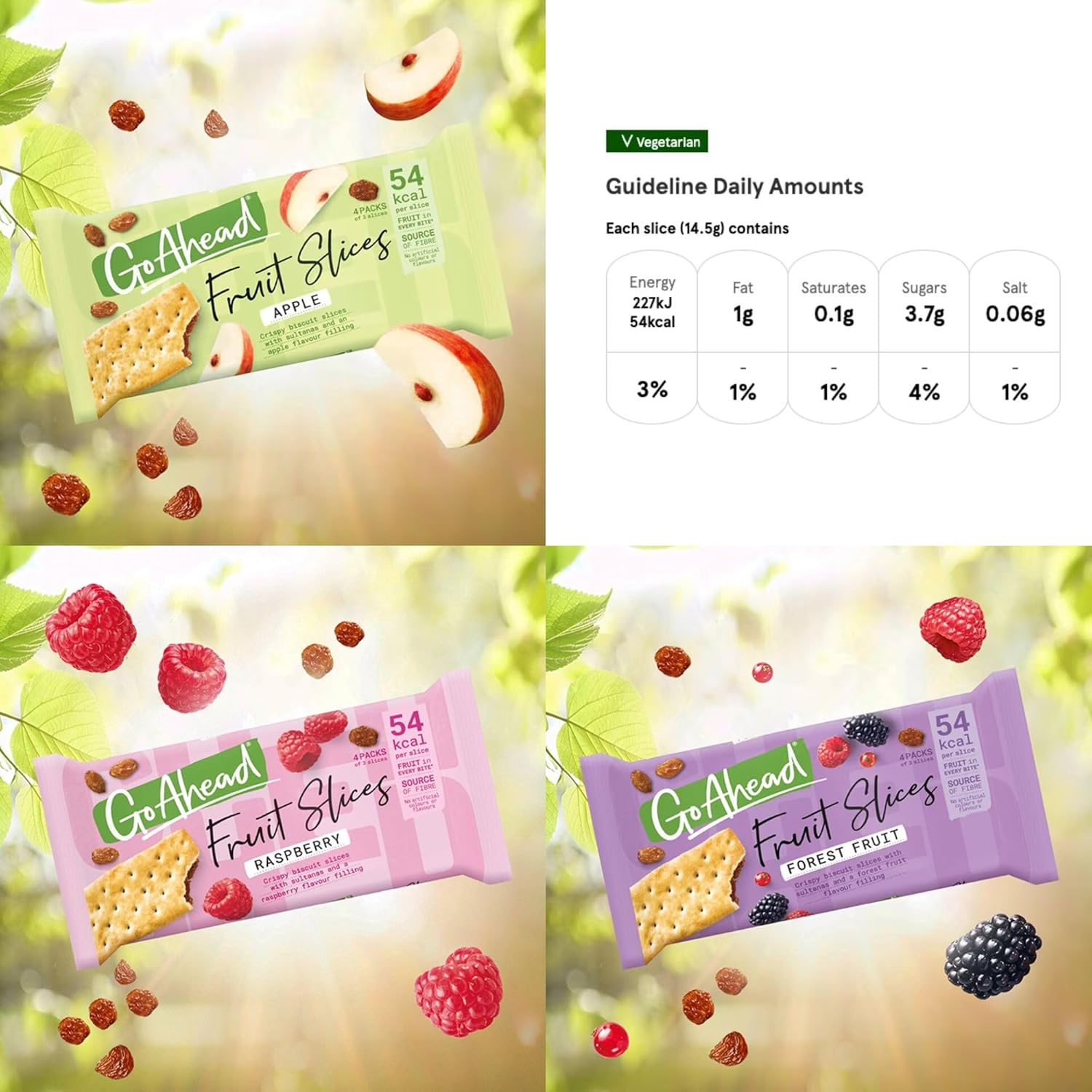 Multipack Crispy Fruit Bars Bundle with 2 x Go Ahead Apple Crispy Fruit Slices, 2 x Go Ahead Fruit Slices Raspberry and 2 x Go Ahead Fruit Crispy Slices | 24 Go Ahead Bars with Hubsidia TY Card-4