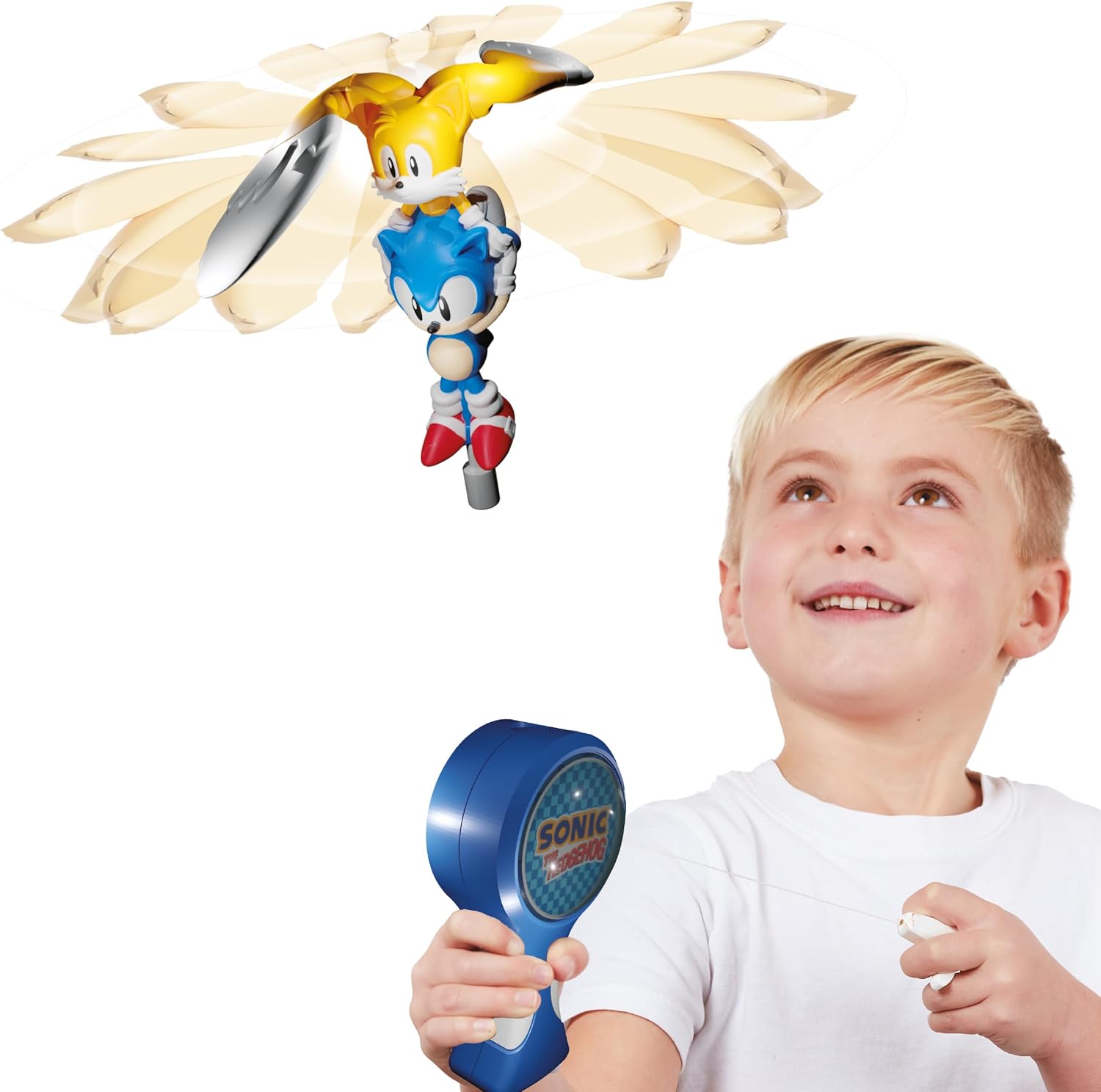 Flying Heroes 07981 Sonic The hedgehog Flash Pull The Cord to Watch Them Fly Action Toy Ideal Present for Boys Aged 4-7 Years Tails. No Batteries Required-3