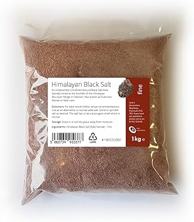 Intralabs Black Himalayan Salt 1kg - Pure & Naturally Organic Food Grade Kala Namak Fine