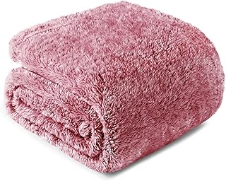 Exclusivo Mezcla Queen Size Fleece Bed Blanket, 230x230 CM Large Fuzzy Bed Blankets, Soft Velvet Plush Blanket for Bed, Mixed Deep Red Blanket