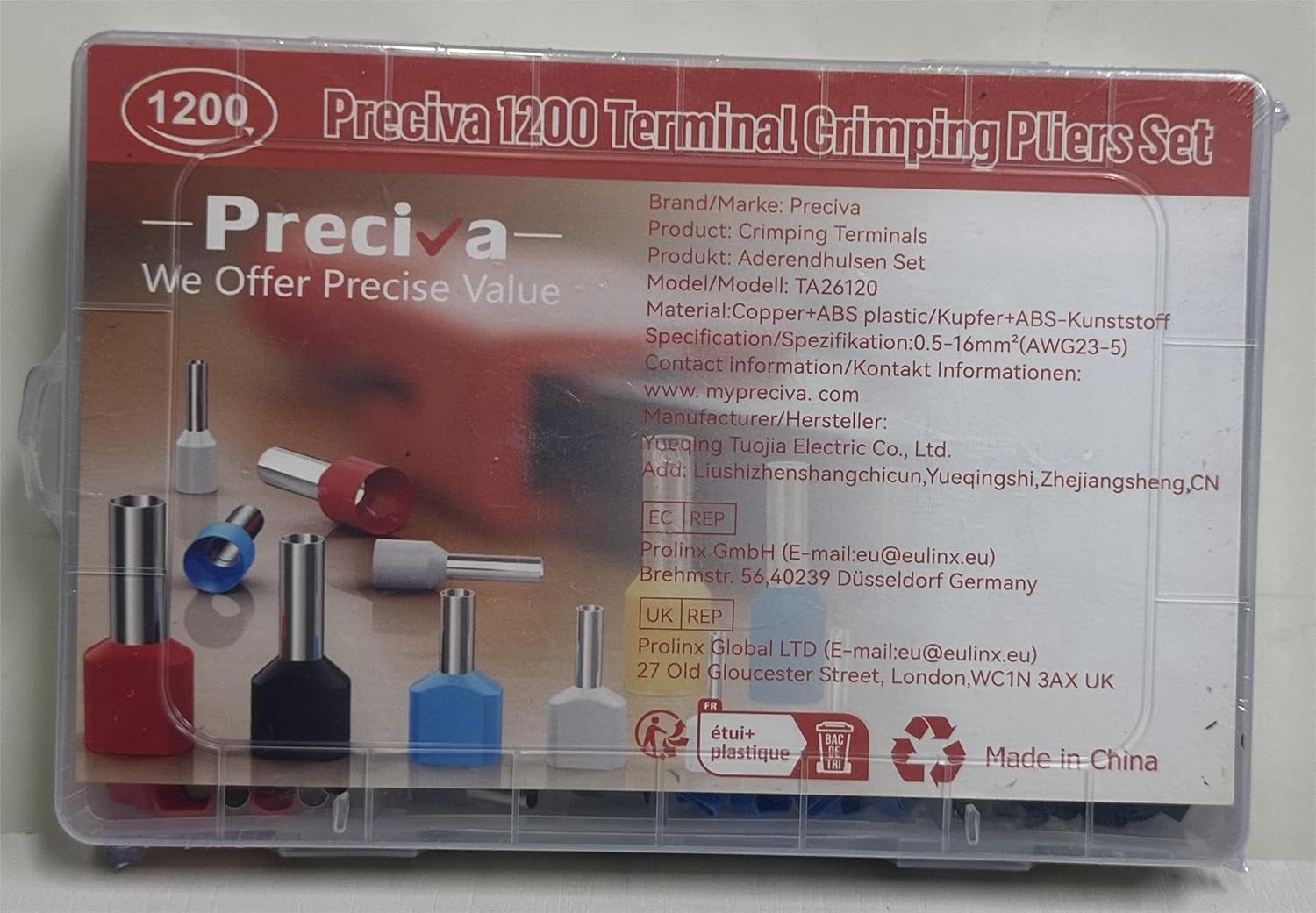 0.5-16mm² Twin Bootlace Ferrules, Dual Terminals,1200pcs Crimp Connectors, Double Wire Quick Connect, All-copper Core, High Insulation Protection-7