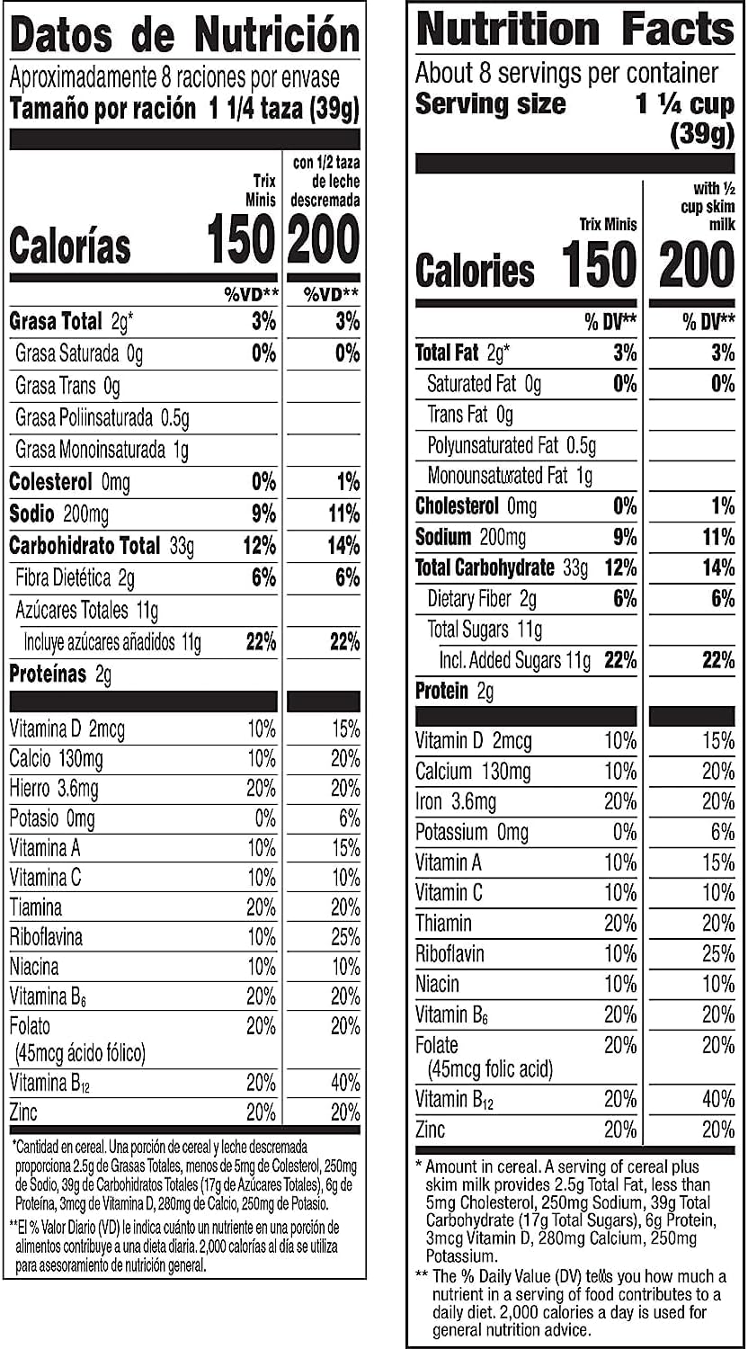 General Mills Trix Minis Fruity Mini Corn Puff Breakfast Cereal, 10.8oz (306g) Pack of 1 - US Import-1