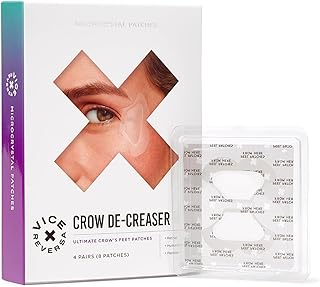 Vice Reversa Crow De-Creaser - Anti Wrinkle Patches with Hyaluronic Acid, Collagen Boosting Peptides and Retinal, MicroCrystal Skincare (4 Pairs)