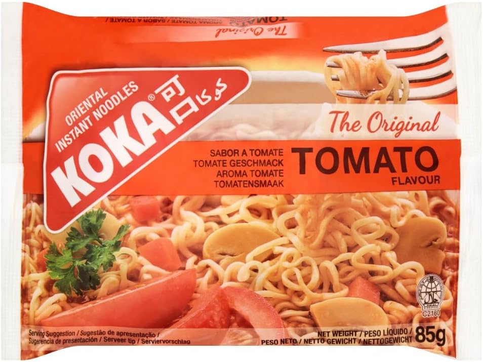 Koka Oriental Style Instant Noodles | Tomato Flavour | Snack or Meal Accompaniment | Ready in 2 Minutes | 85g (Pack of 30)-0