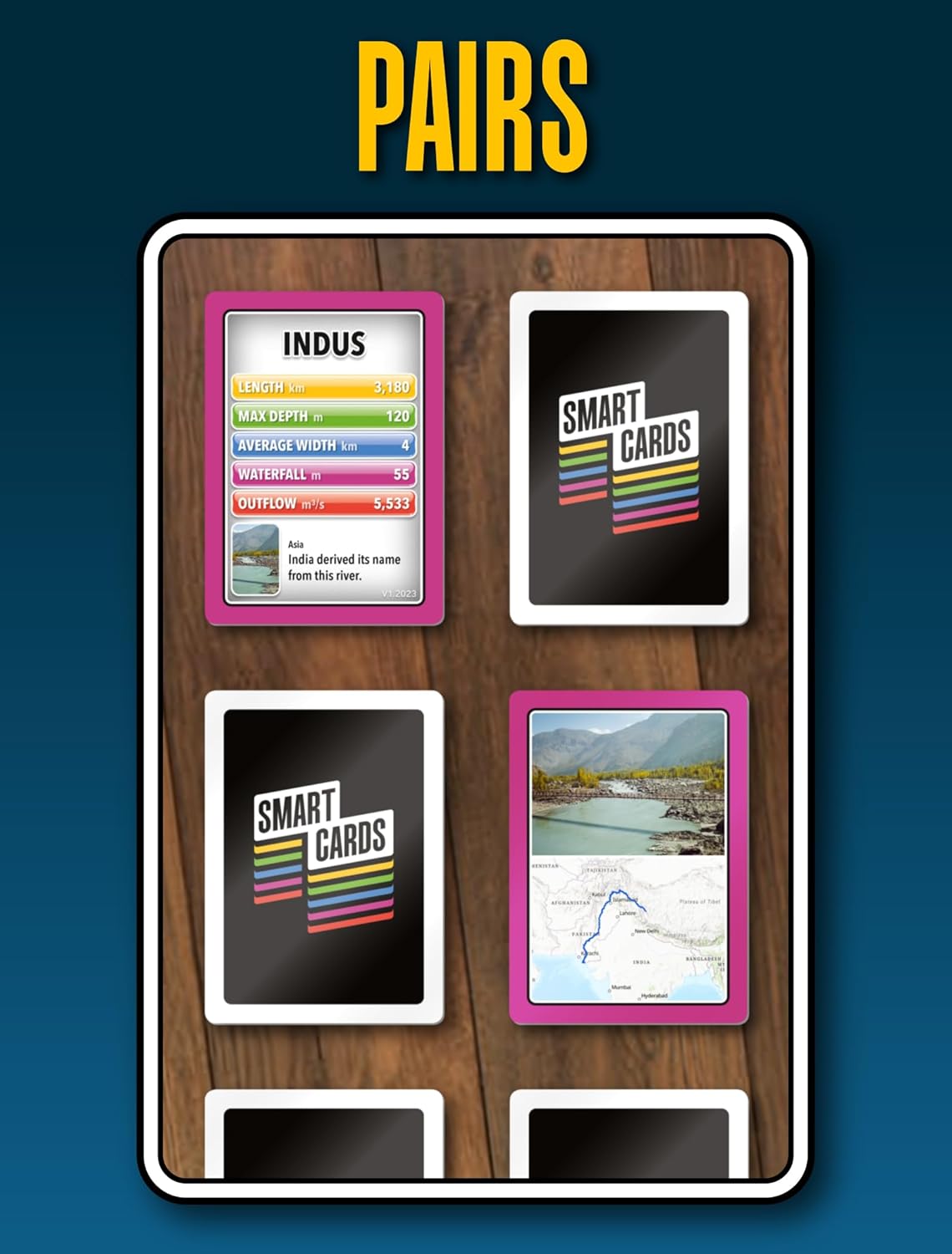 100 PICS SMART CARDS Rivers, 7 games in 1, Pairs, Snap, Trumps, Rummy, Memory Quiz, Learn Facts, Travel Game, Gift, Stocking Filler, Age 5+, 1-8 Players-6