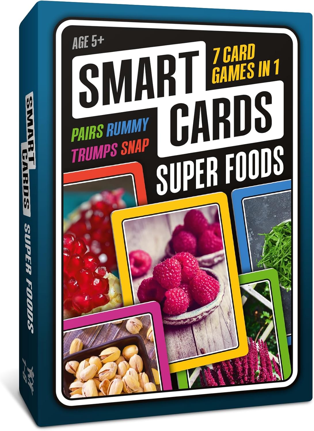 100 PICS SMART CARDS Super Foods, 7 games in 1, Pairs, Snap, Trumps, Rummy, Memory Quiz, Learn Facts, Travel Game, Gift, Stocking Filler, Age 5+, 1-8 Players-0