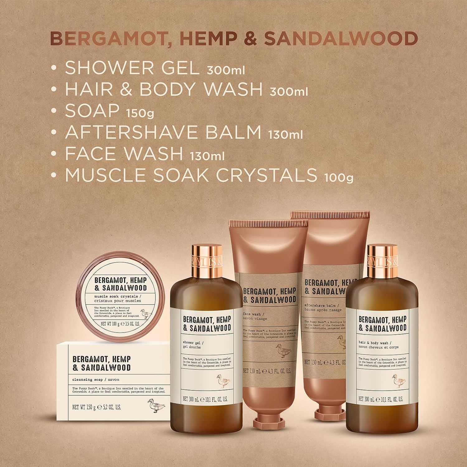 Baylis & Harding Bergamot, Hemp & Sandalwood Ultimate Wash Kit Gift Set - Vegan Friendly (Pack of 1)-2