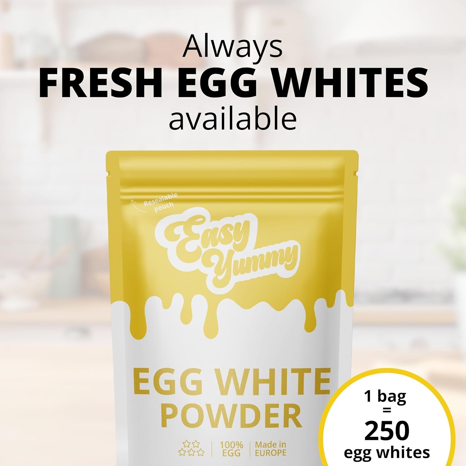 Easy Yummy Egg White Powder For Baking 1kg, 100% Powdered eggs-1