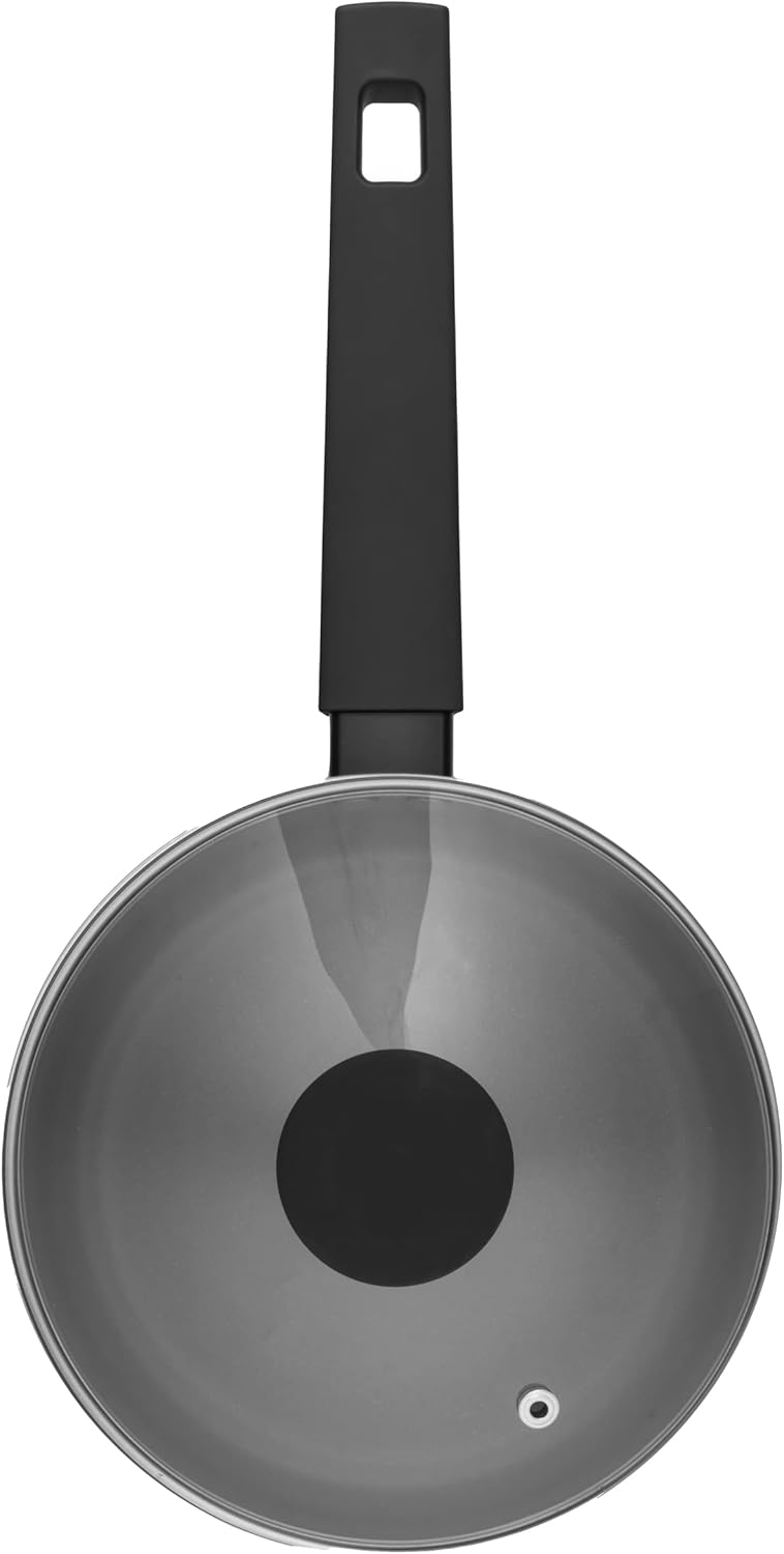 Russell Hobbs COMBO-8693 Saucepan Set – Non-Stick Pans, Induction, With Glass Lids, High Performance, Easy-Clean, Use Little/No Oil, Soft-Touch Handle, 5 Year Guarantee, 16/18/20 cm, Shield Collection-1