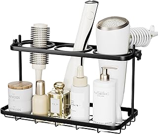 susswiff Free-Standing Hair Dryer Holder, Hair Tool Organizer，Adjustable Height Dresser Organizer for Hair Dryer Accessories, Cosmetics, Toiletries