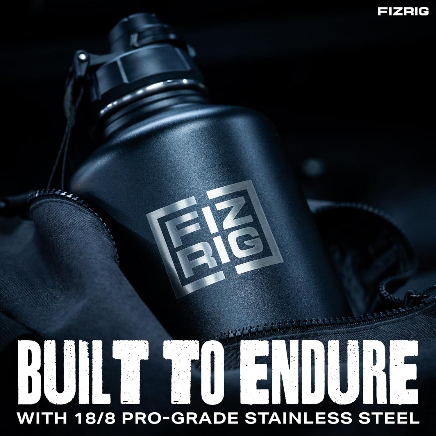 FIZRIG Stainless Steel Water Bottle | Sports Hydration Gym Jug | Double Wall Insulation | Extra Strong, Leak Proof | Flip Open 180º Locking Lid (1.8L)-5