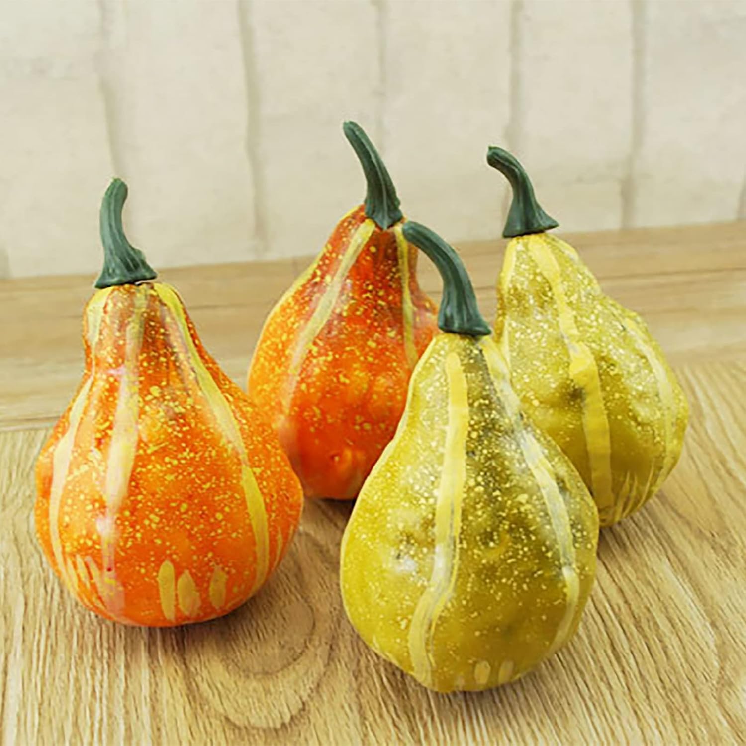 TITA-DONG Artificial Pumpkins and Gourds, Set of 12 Fake Pumpkin Model, Halloween Foam Props, Artificial Vegetables for Decorating Fall Craft Thanksgiving Wedding Centerpieces(#1)-8