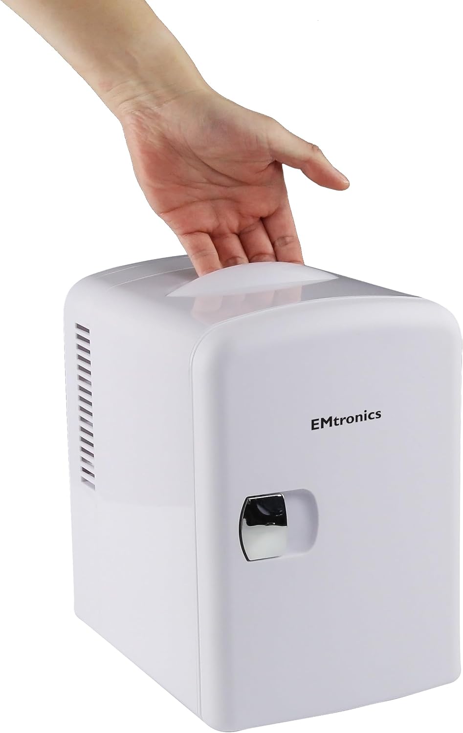 EMtronics EMMF4LWH Compact Mini Cooler Fridge 4 Litre, 6 Can Portable AC+DC Power For Bedrooms, Cars, Offices; Skincare, Makeup, Cosmetics, Food (White)-5