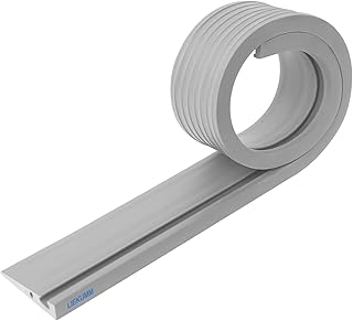 LIEKUMM 1.5cm Rise Threshold Ramps for Wheelchairs, Threshold Ramps for Doorways With Threading Groove, Cuttable PVC Threshold Transition Strip, Door Threshold Ramp with 800kg Capacity, Grey