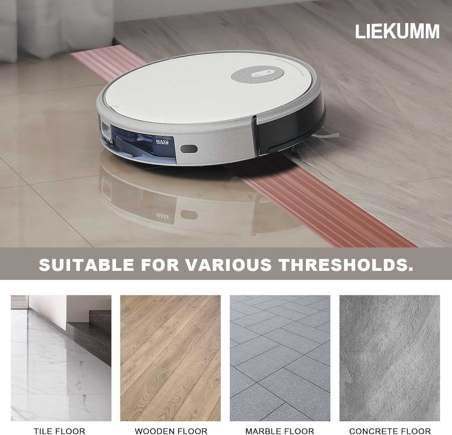 LIEKUMM 2.5cm Rise Ramps for Mobility Scooters, Threshold Ramps for Wheelchairs with 800kg Capacity, Threshold Ramps for Doorways, Driveways, Bathroom, Brown-4