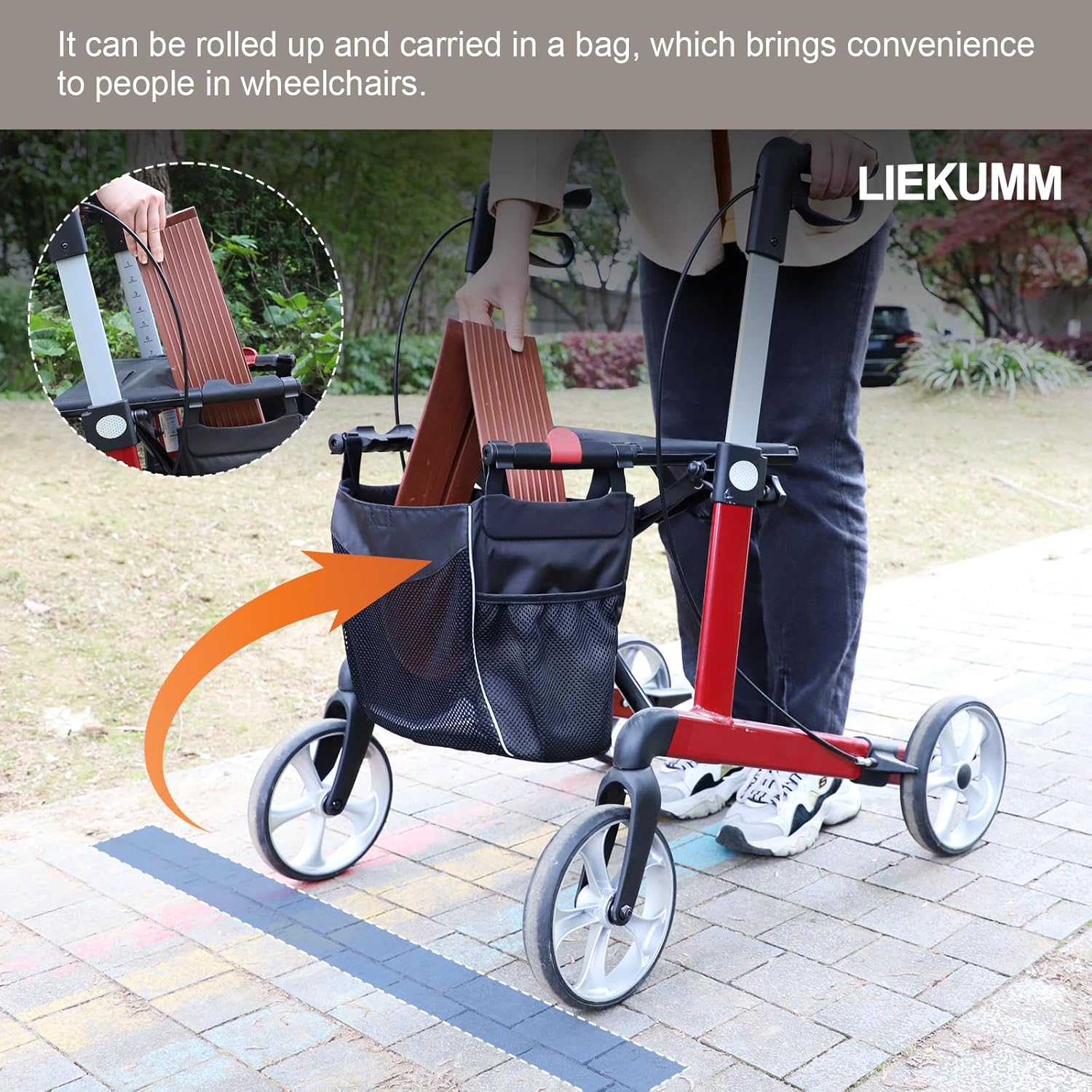 LIEKUMM 2.5cm Rise Ramps for Mobility Scooters, Threshold Ramps for Wheelchairs with 800kg Capacity, Threshold Ramps for Doorways, Driveways, Bathroom, Brown-5