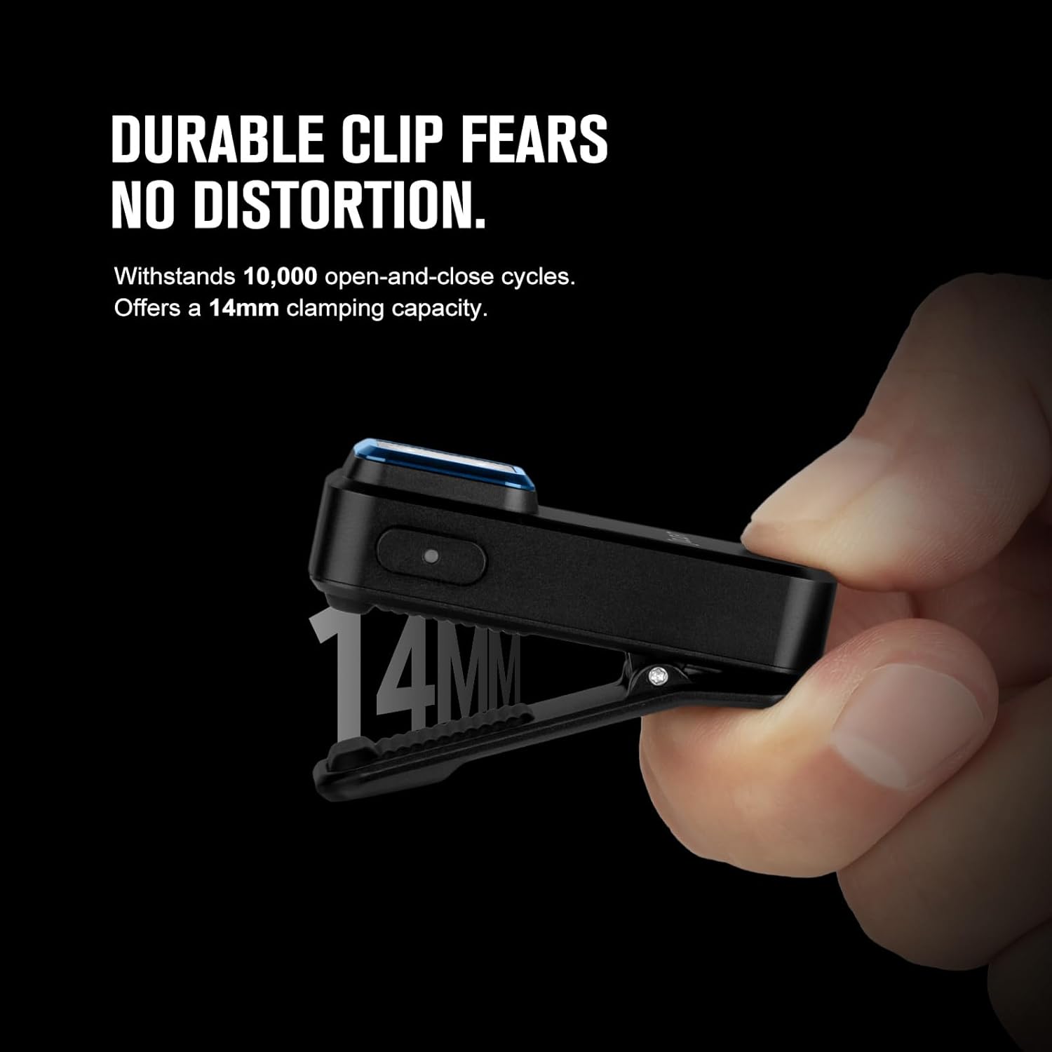 OLIGHT Oclip Rechargeable EDC Clip on Torch 300 Lumens Dual Light Sources Pocket Light, Magnetically Attach Torch, USB C Charging Flashlight for Working, Cycling, Reading, and Safety Warning (Black)-3