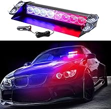 LED Red Blue Windshield Dash Emergency Strobe Lights w/Suction Cups,Hazard Warning Flashing Traffic Light for Cars,Boats,Volunteer Vehicles