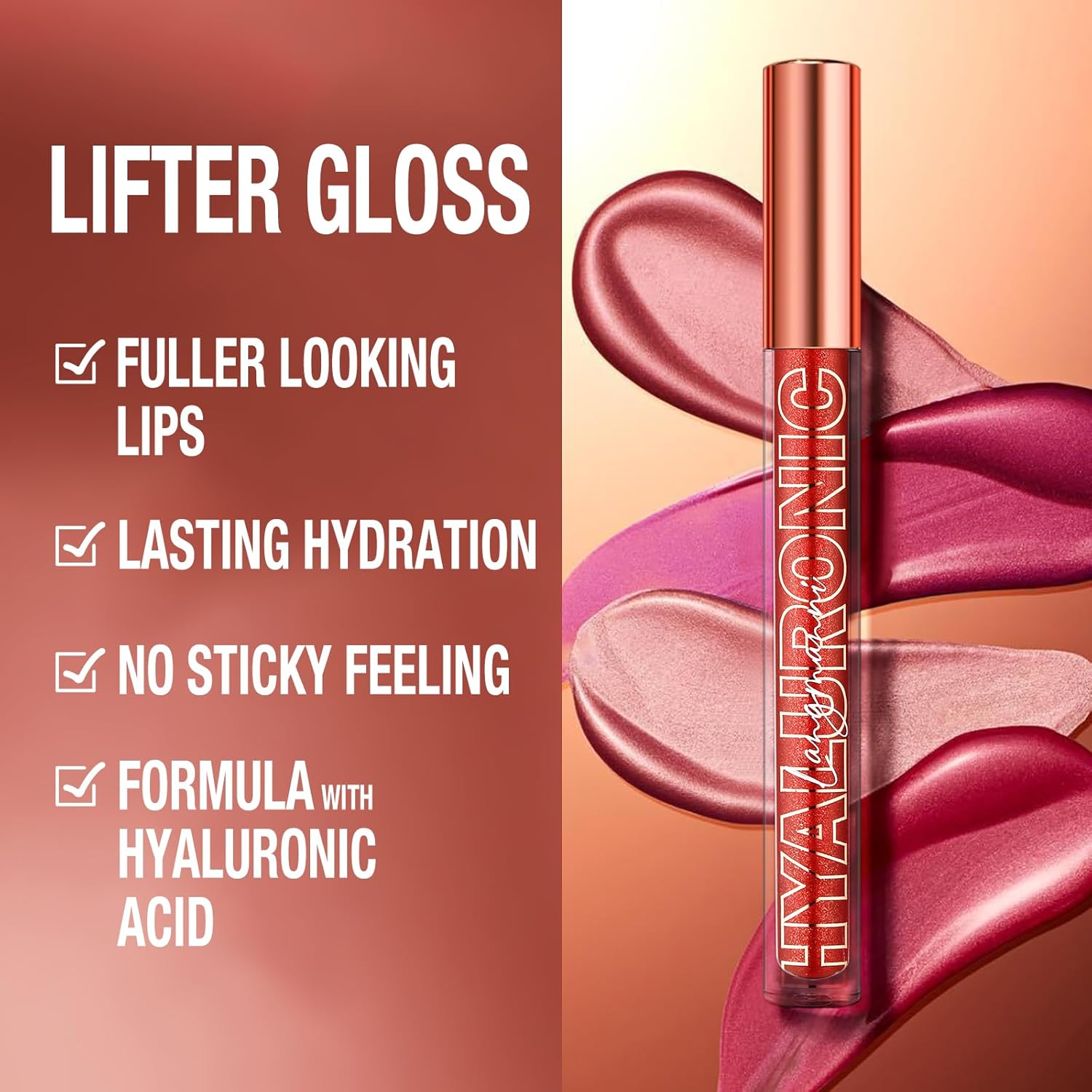 LANGMANNI 3Pcs Hyaluronic Acid Lip Gloss Set,Hydrate & High Shine Clear Looking Lips,Smooth Texture And Long Lasting Lip moisturizing,Brightening 0.1oz/pc (#1+#2+#3)-5