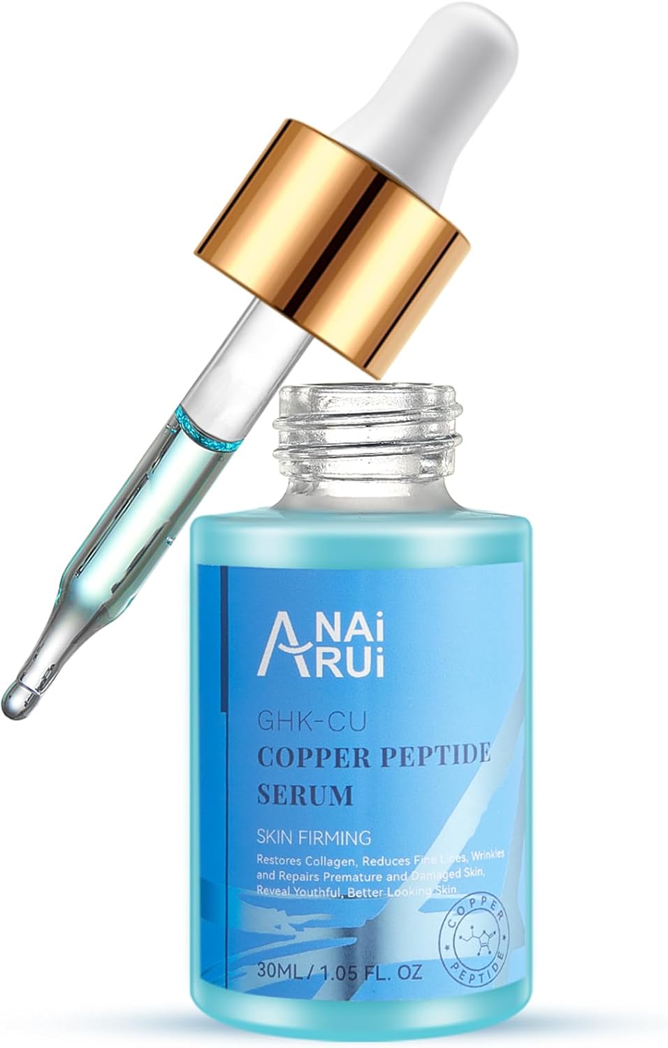 ANAiRUi Copper Peptides Serum for Face - GHK-Cu Anti Aging Face Serum with Hyaluronic Acid - Reduces Fine Lines & Wrinkles, Repairs Premature & Damaged Skin, Plump and Radiant Skin, 30ml-8