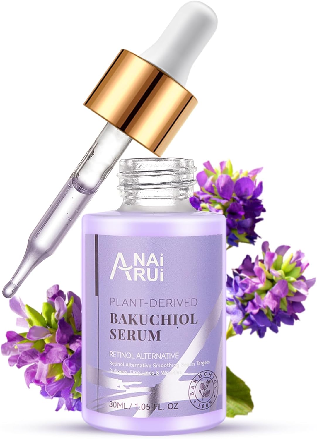 ANAiRUi Bakuchiol Serum with Hyaluronic Acid & Peptide, Retinol Alternative Face Serum for Face and Neck, Hydrating, Smoothing, Anti Aging, Reducing Fine Lines and Wrinkles, 30 ml-9