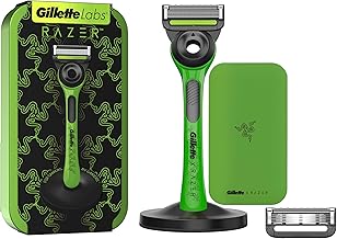 Gillette Labs Exfoliating Men's Razor, Razer Limited Edition, 2 Blade Refills, Travel Case