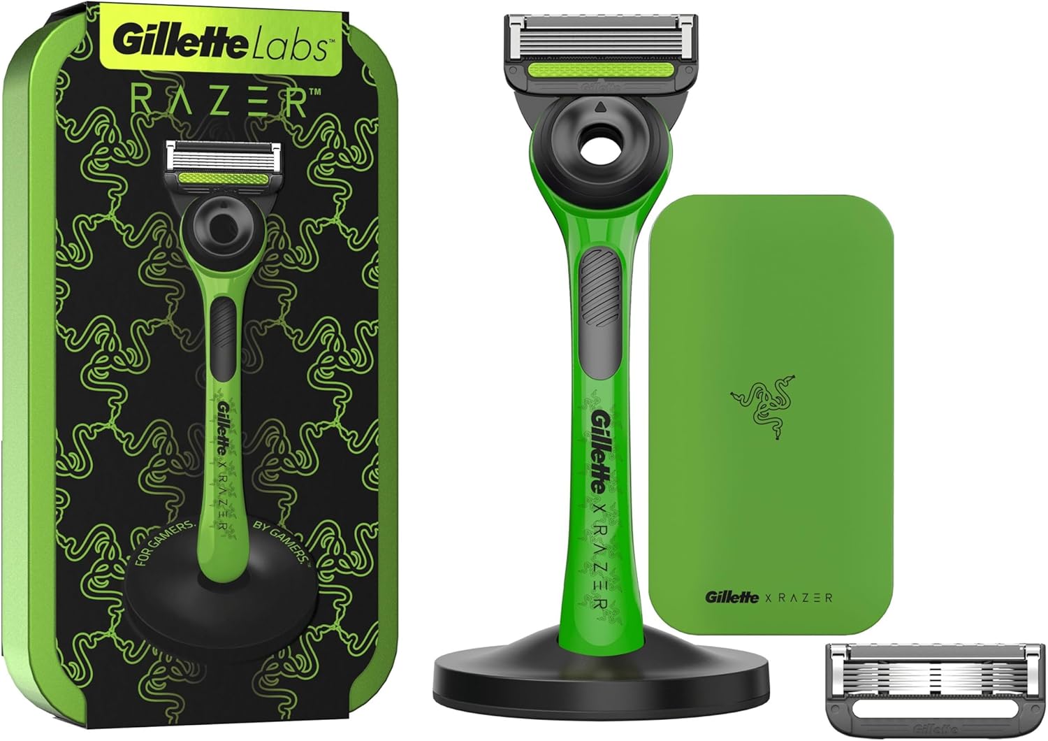 Gillette Labs Exfoliating Men's Razor, Razer Limited Edition, 2 Blade Refills, Travel Case-0