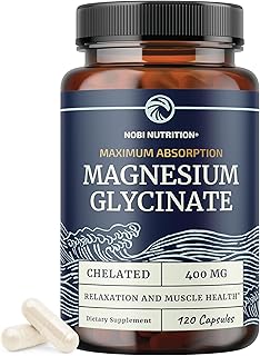 Magnesium Glycinate 400mg | Chelated Bisglycinate for Muscle Relaxation, Bones, Heart, Nerve, Sleep & Calm Support for Women & Men | High Absorption Magnesium Chelate Supplement | 120 Capsules