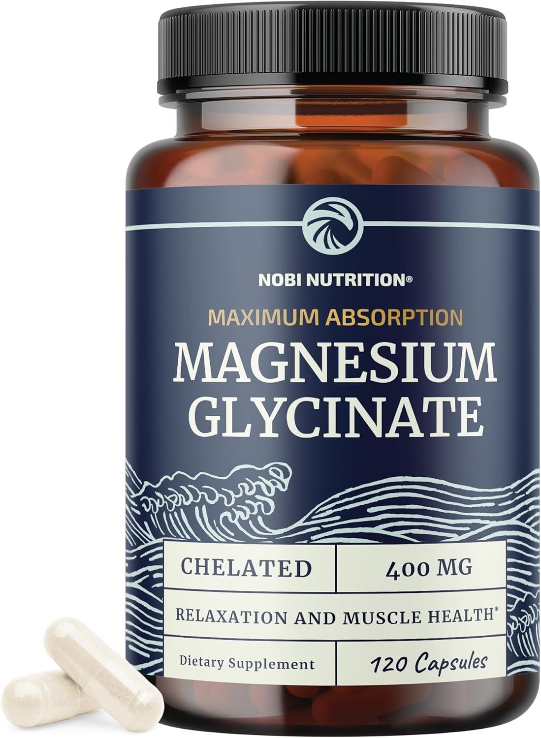 Magnesium Glycinate 400mg | Chelated Bisglycinate for Muscle Relaxation, Bones, Heart, Nerve, Sleep & Calm Support for Women & Men | High Absorption Magnesium Chelate Supplement | 120 Capsules-0