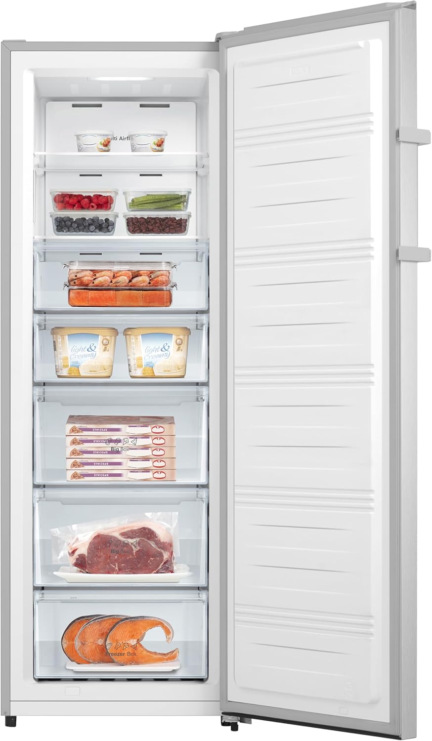 Hisense FV298N4ACE Tall Freestanding Freezer 240 Litre Capacity Total No Frost with LED Display 59D x 59.5W x 172H cm - Stainless Steel, Silver-5