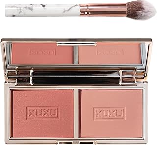 Blush For Cheeks Soft Blusher Makeup Powder Blush Palette With Mirror And Brush,Matte And Shimmer Face Blush Make Up Powder Skin Tint Natural-Looking Blush Weightless Long-Wearing (02)