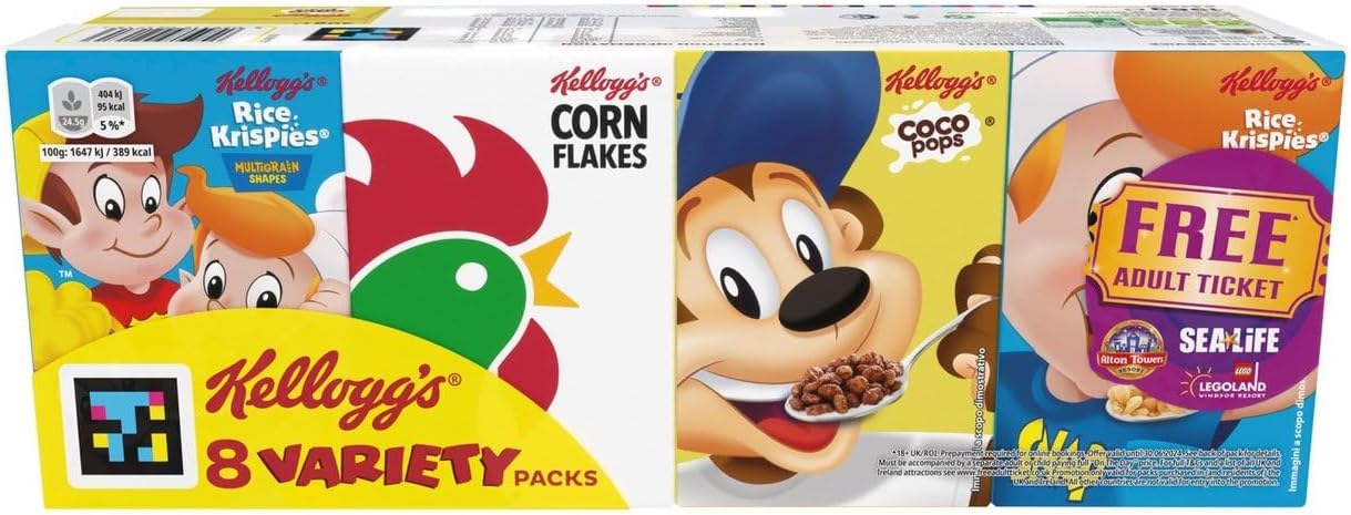 Cereal Bundle Consisting of Kellogg's 8 Variety Packs 196g (2 Pack)-1