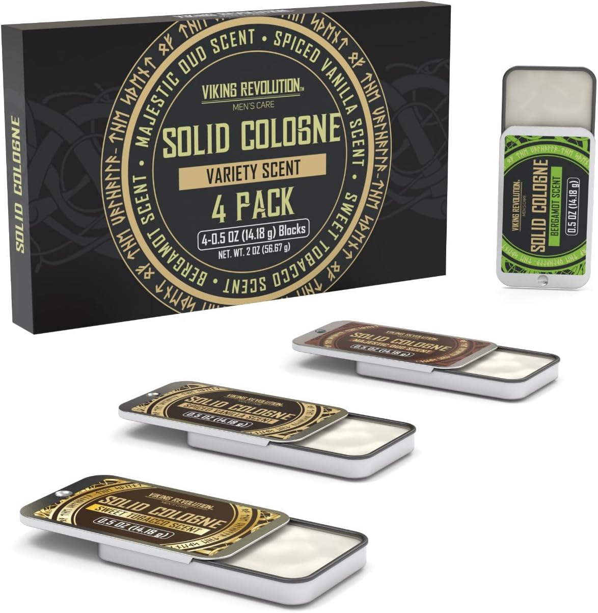 Viking Revolution - Cologne For Men - Mens Cologne - Solid Cologne Men with Spiced Vanilla, Sweet Tobacco, Majestic Oud, Bergamot - Gifts for Men - 4 Pack - 4 x 14 g-6