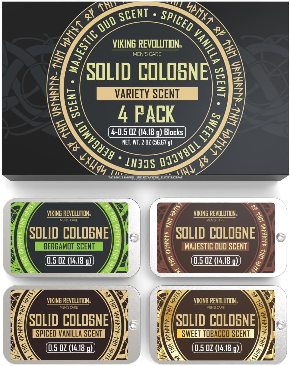 Viking Revolution - Cologne For Men - Mens Cologne - Solid Cologne Men with Spiced Vanilla, Sweet Tobacco, Majestic Oud, Bergamot - Gifts for Men - 4 Pack - 4 x 14 g-7