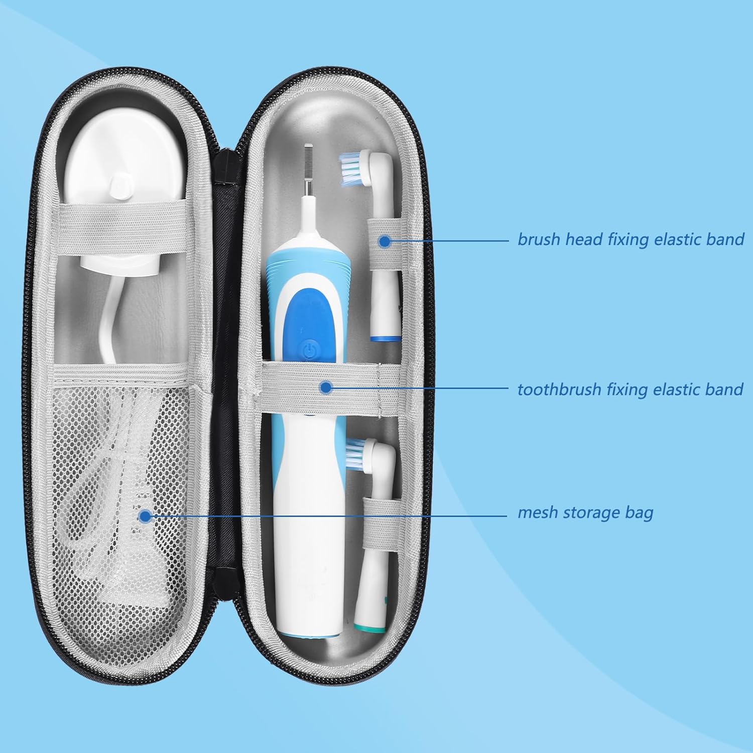 Electric Toothbrush Travel Case, Portable Toothbrush Case Electric Toothbrush Case Holder for Travel Business Trips-2