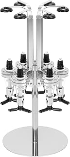 QWORK 6 Bottle Head Dispenser, Drink Dispenser Stand, Aluminum Alloy, for Bar, Party