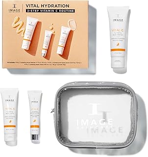 IMAGE Skincare, VITAL C Skin Care Gift Set, Vitamin C Cleanser, Anti-Ageing Serum and Repair Moisturiser Cream, for Anti-Aging, Dry, Dull Skin, 3 Step Travel Size Regimen Trio