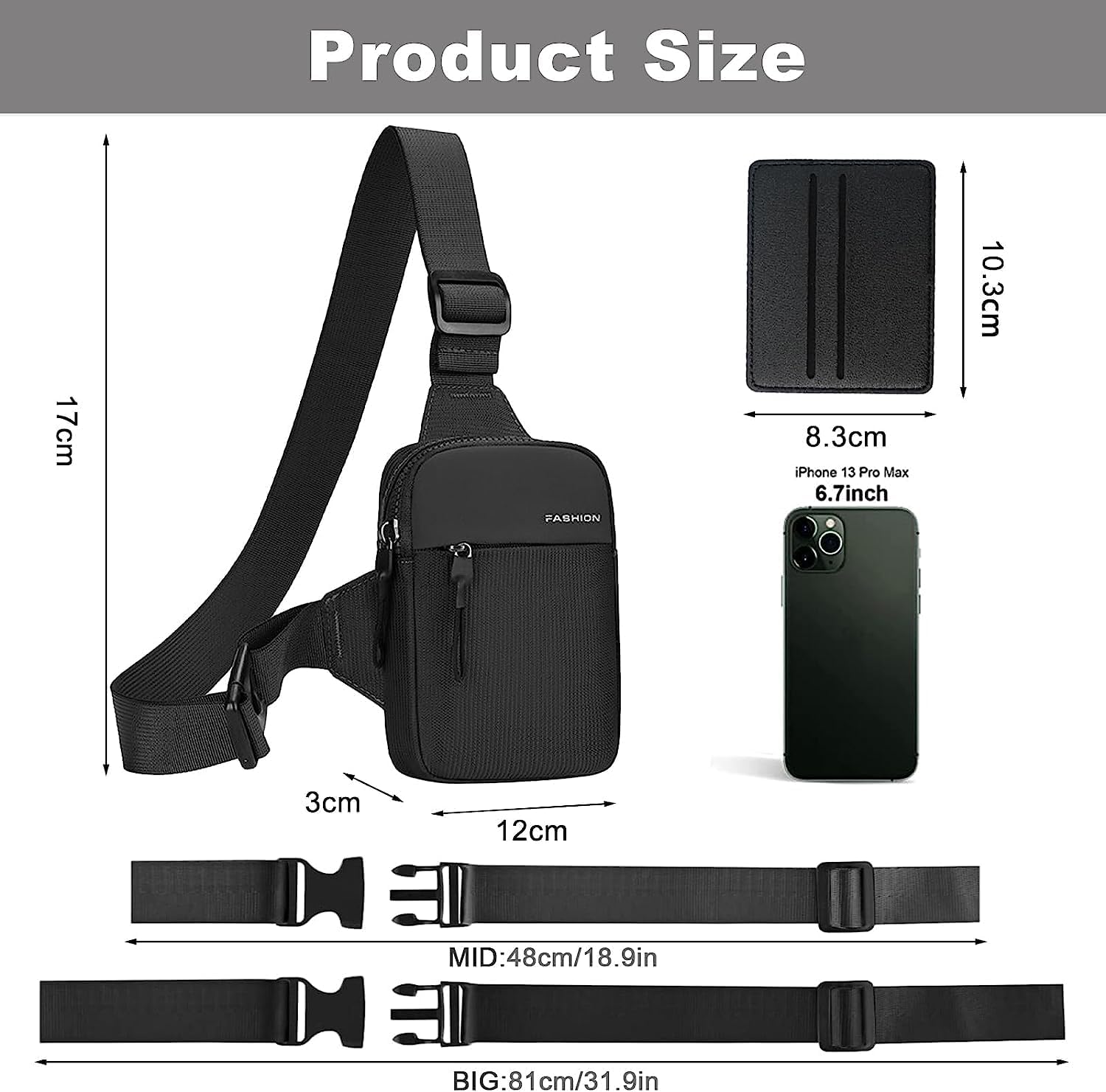 INBOLM Sling Bag,Small Cross Body Bag Men Waterproof Shoulder Backpack Bags for Mens Women Mini Chest Bag Crossbody Bag for Travel Hiking Cycling Camping Outdoor Sports Adjustable-1