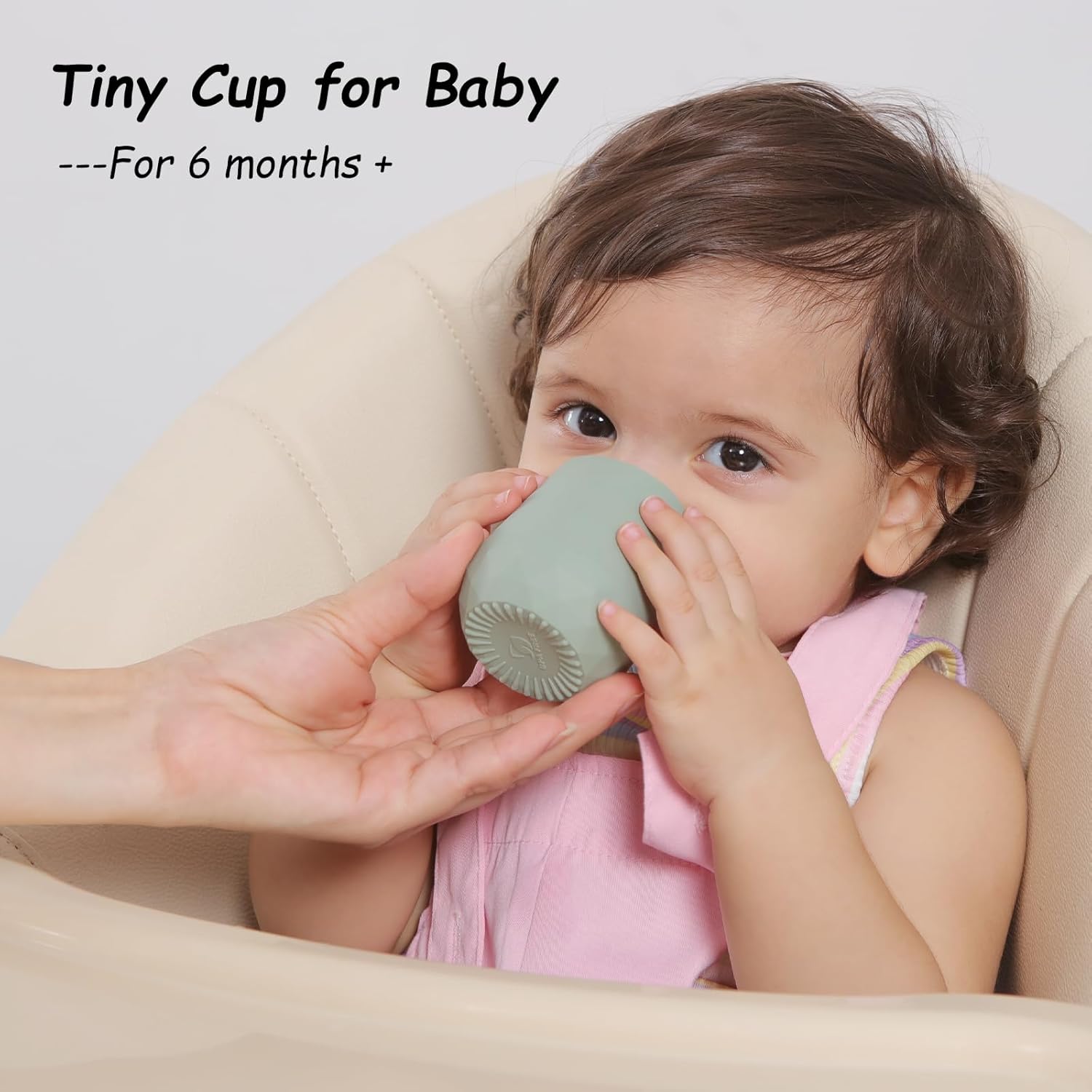 Sippy Cup, Silicone Baby Drinking Cup for 6-12 Months, 12-24 Months, Pack of 2, Tiny Training Silicone Toddler Open Cup-2