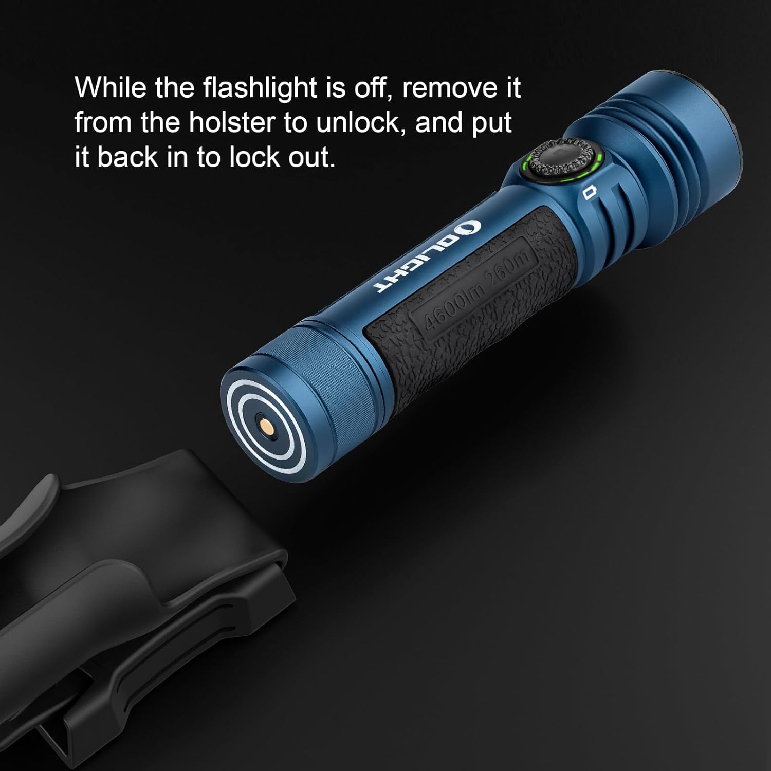 OLIGHT Seeker 4 Pro Rechargeable Torch USB-C Holster or Magnetic Charging, Powerful 4600 High Lumens Bright Flashlight for Emergencies, Camping, Searching (Cool White (5700K~7000K), Midnight Blue)-7