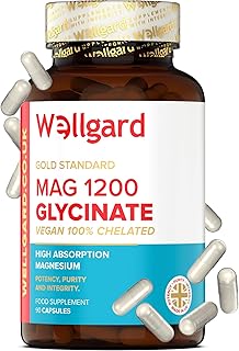 Wellgard Magnesium Glycinate, Mag 1200, High Strength Magnesium Bisglycinate, Made in UK