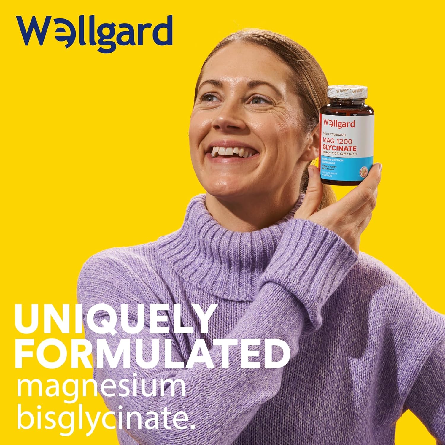 Wellgard Magnesium Glycinate, Mag 1200, High Strength Magnesium Bisglycinate, Made in UK-1