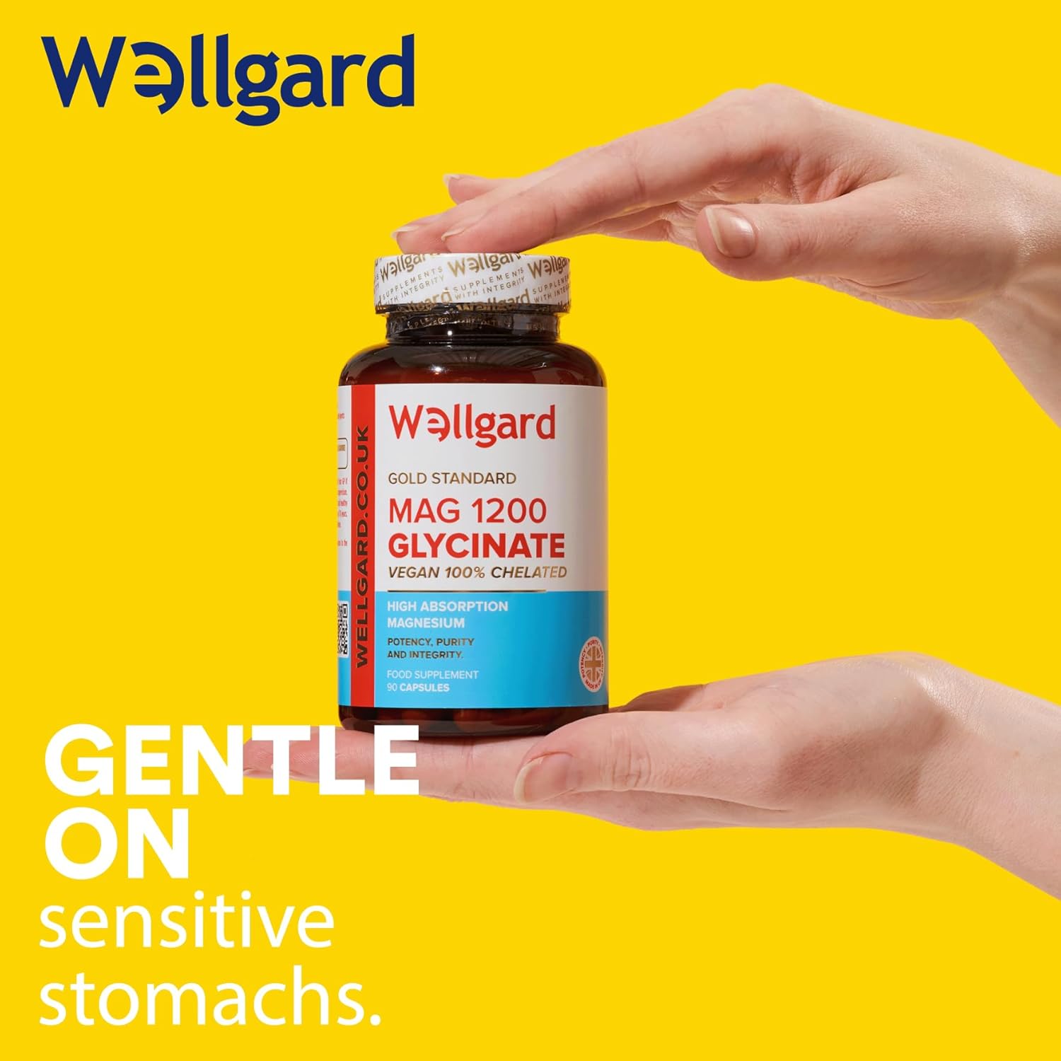 Wellgard Magnesium Glycinate, Mag 1200, High Strength Magnesium Bisglycinate, Made in UK-4