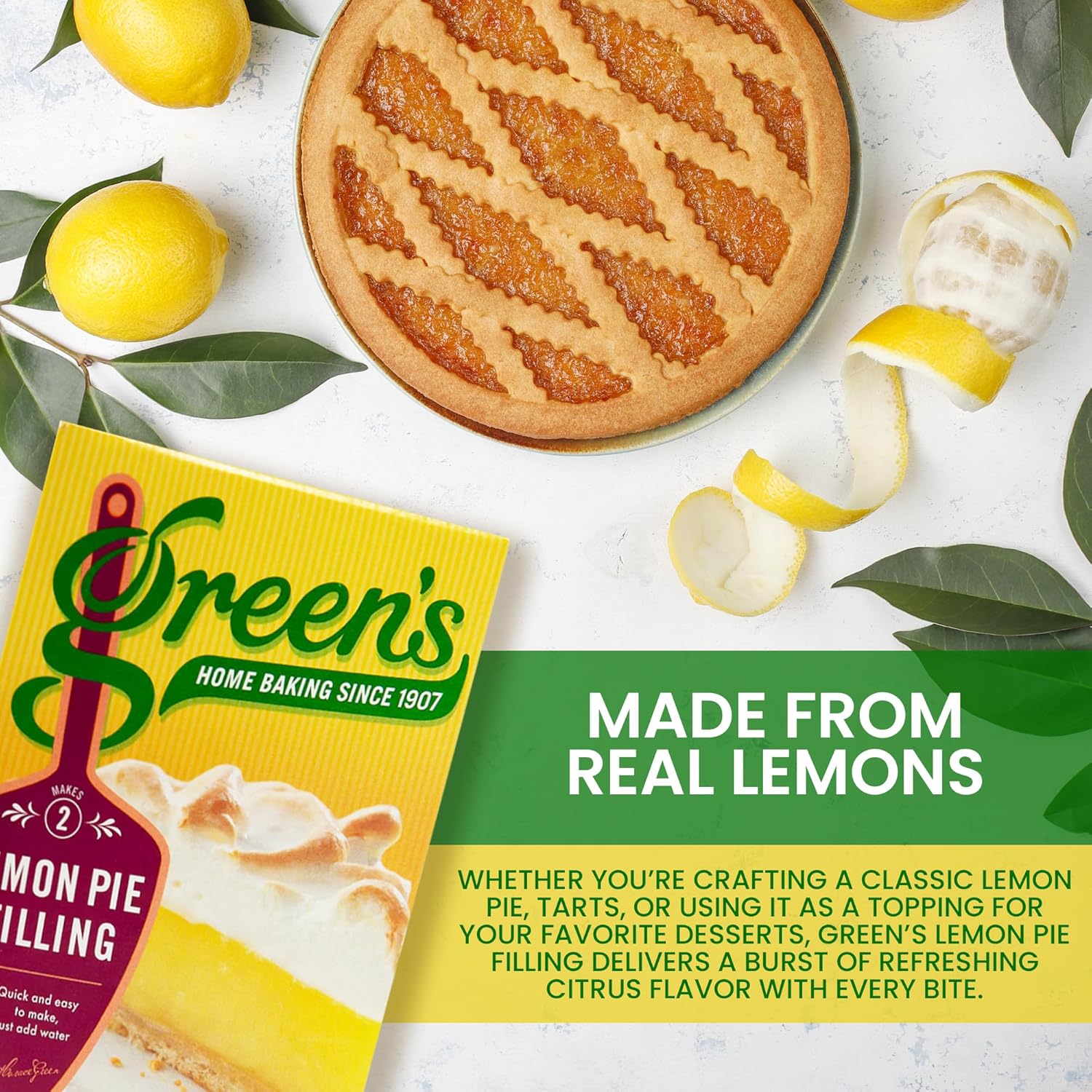 Green's Lemon Pie Filling - Twin Pack - Pack of 6 (280g)-1