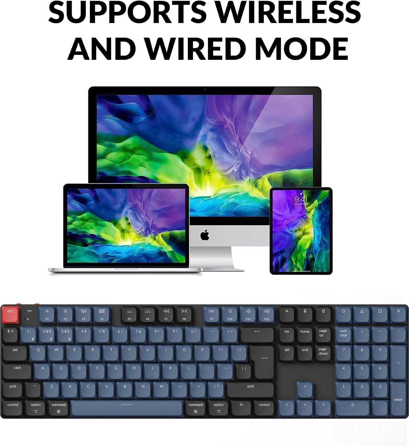 Keychron K5 Pro QMK/VIA Custom Wireless Mechanical Keyboard, Hot-swappable Ultra-Slim Full Size ISO-UK-Layout Programmable Bluetooth/Wired RGB Backlit Low Profile Gateron Red Switch for Mac Windows-4